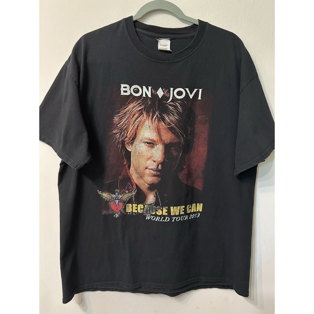 Bon Jovi Concert T-shirt 2013 North American Tour 'Because We Can' Black Size XL